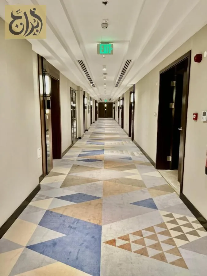 Guest floor corridor at Abraj Suites Hotel, Al Mansoura, Doha