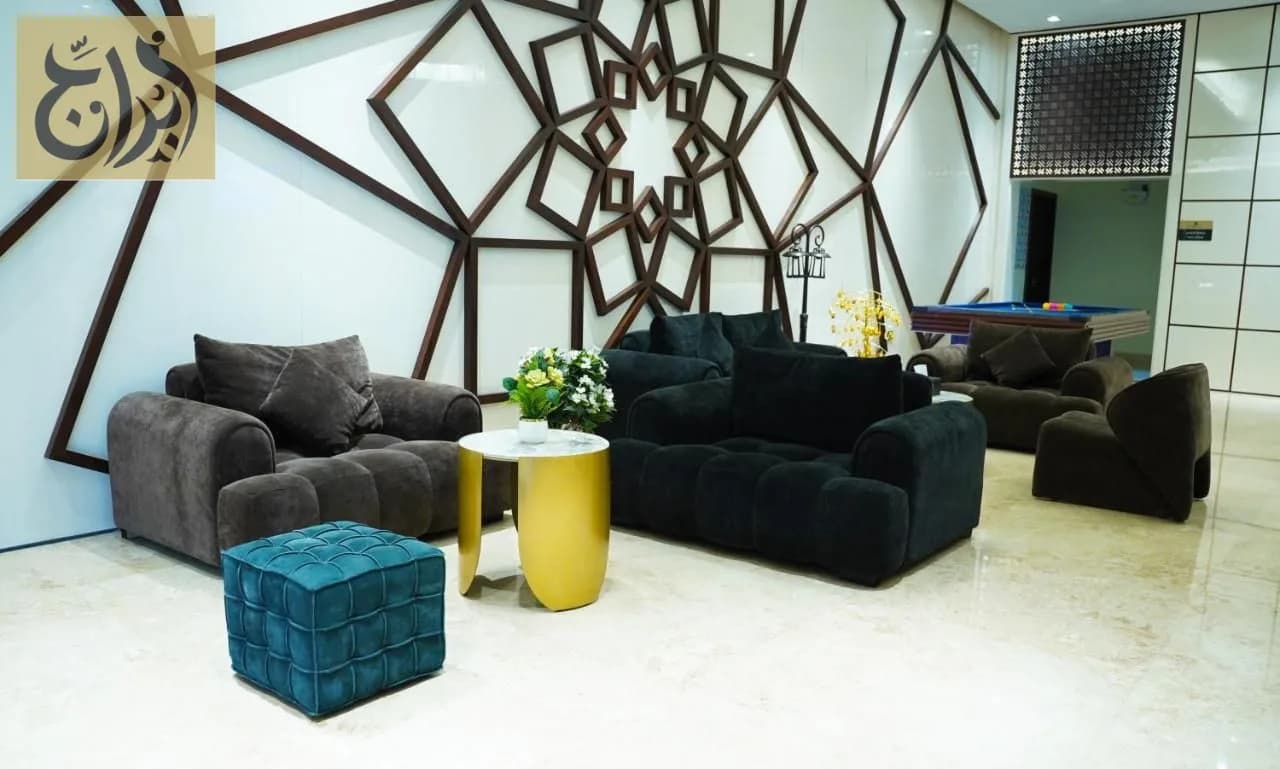 Lobby seating lounge at Abraj Suites Hotel, Al Mansoura, Doha